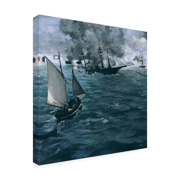 Manet 'The Battle Of The Kearsarge And The Alabama' Canvas Art,18x18